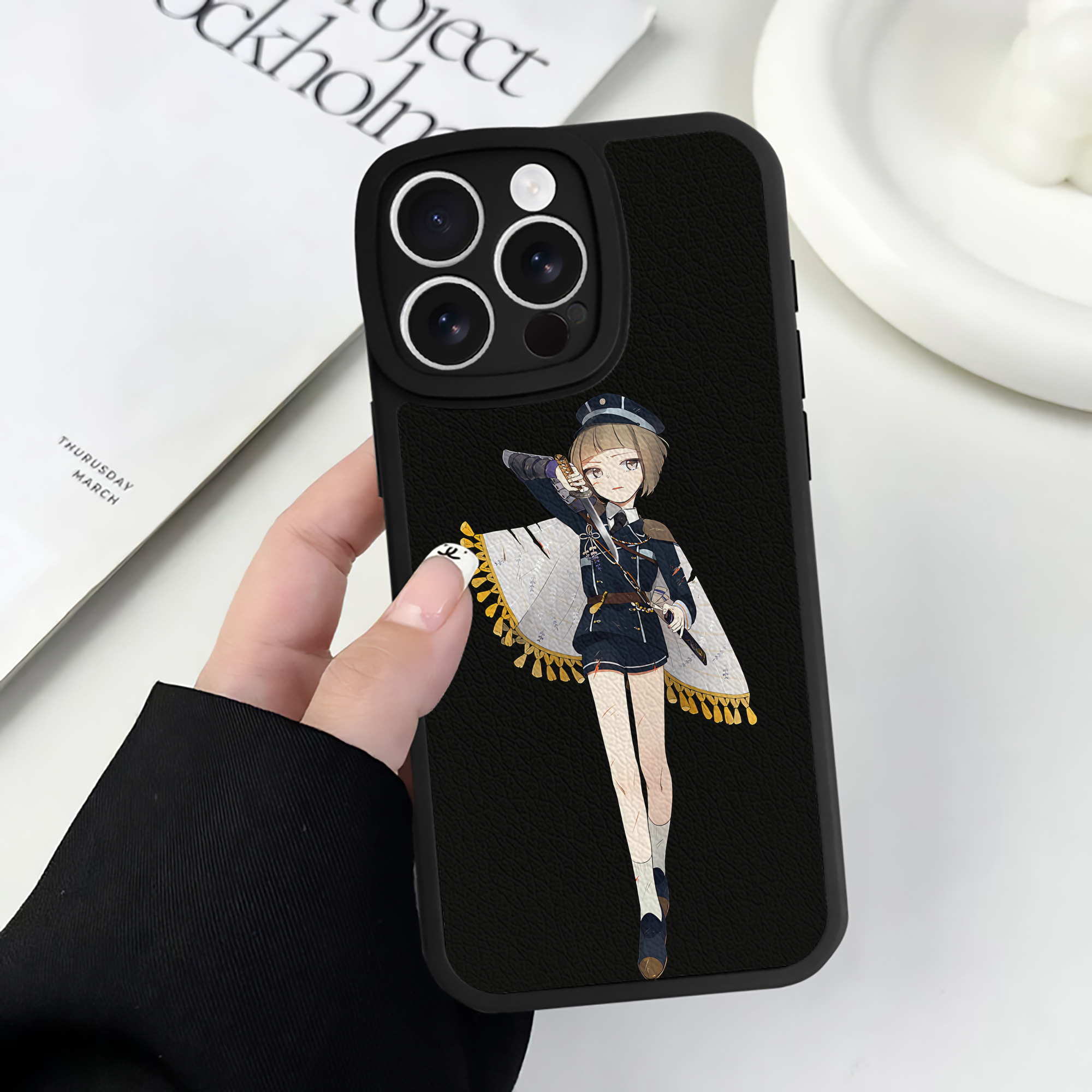 （画像用） 刀剣乱舞 Touken Ranbu 【iPhone 16シリーズ対応】シリコンスマホケース（レザー調） 材質：シリコン